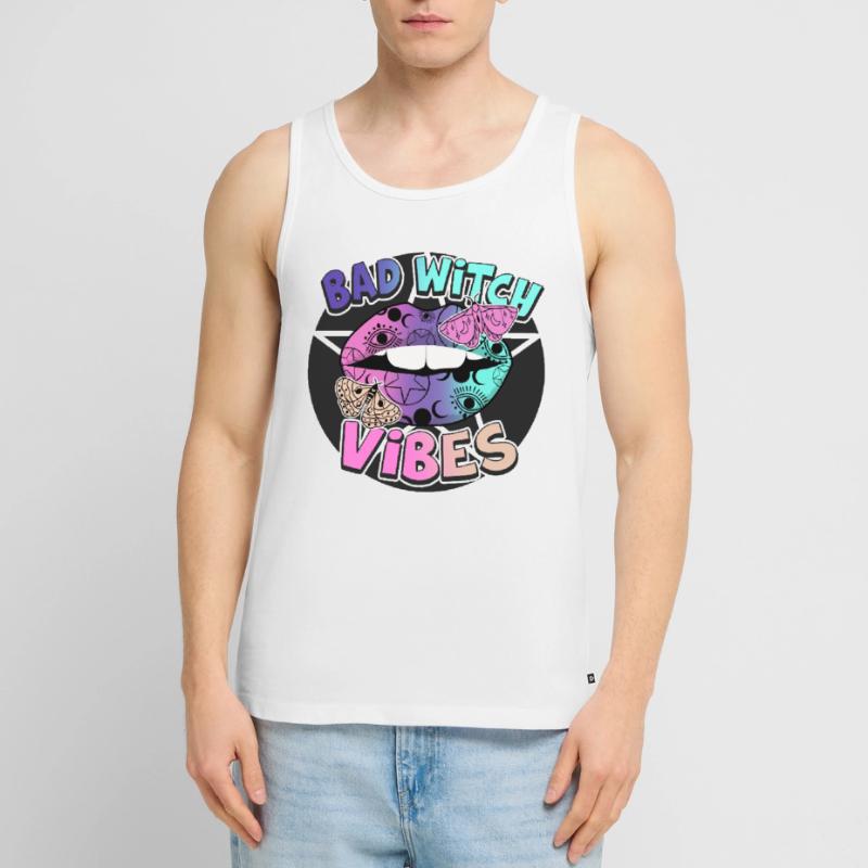 Süßes oder Saures Bad Witch Vibes Halloween-Design Männer Premium Bio Tank Top