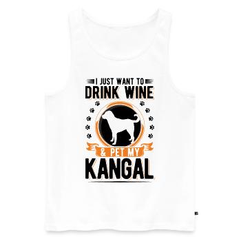 Kangal et vin Chien de berger anatolien - Débardeur bio Premium Homme - blanc - Devant - Michal (187cm)