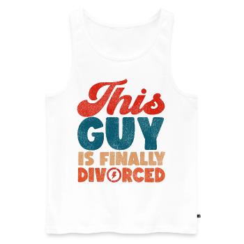 Happy Divorce Party This Guy Is - Männer Premium Bio Tank Top - Weiß - Vorne - AI Model Male 178 light (178cm)