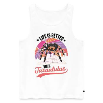 Das Leben ist besser mit einer Tarantel - Männer Premium Bio Tank Top - Weiß - Vorne - Michal (187cm)