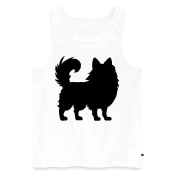 Pomeranian Zwergspitz - Männer Premium Bio Tank Top - Weiß - Vorne - AI Model Male 178 light (178cm)
