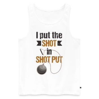 Athletics Athletics Throw Athlete - Men's Premium Organic Tank Top - white - Front - Michal (187cm)