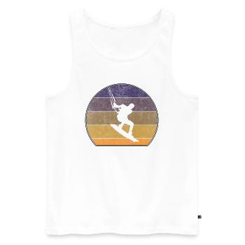 Kitesurf rétro Sunset Kitesurf - Débardeur bio Premium Homme - blanc - Devant - Michal (187cm)