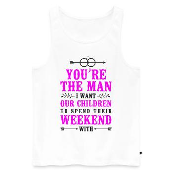 Happy Divorce Party You’re The Man - Débardeur bio Premium Homme - blanc - Devant - Michal (187cm)