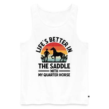 American Quarter Horse Equestrian Horse Lover Hors - Débardeur bio Premium Homme - blanc - Devant - Michal (187cm)