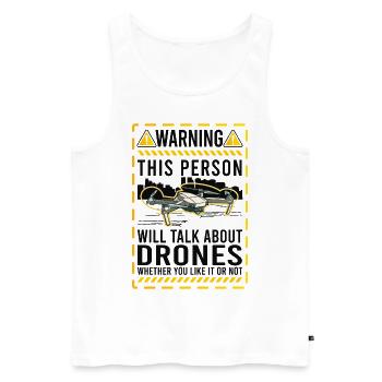 Drone Drone Pilot Quadcopter - Débardeur bio Premium Homme - blanc - Devant - AI Model Male 178 light (178cm)