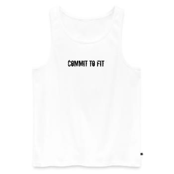 Fitness - Commit to fit - Men's Premium Organic Tank Top - white - Front - AI Model Male 178 light (178cm)