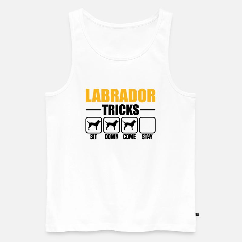 Labrador Tricks - Männer Premium Bio Tank Top - Weiß