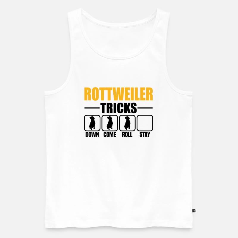 Rottweiler Tricks - Männer Premium Bio Tank Top - Weiß