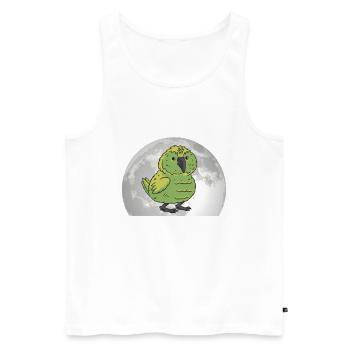 Kakapo Moon Perroquet de nuit - Débardeur bio Premium Homme - blanc - Devant - Michal (187cm)