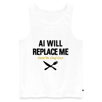 Cooking Culinary Restaurant Gourmet Kitchen Chef - Men's Premium Organic Tank Top - white - Front - AI Model Male 178 light (178cm)