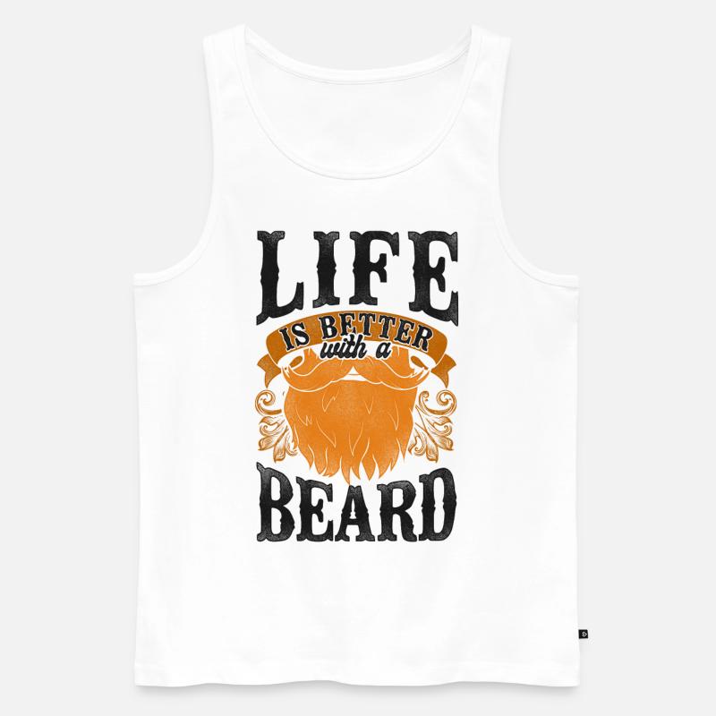 Beard Lover Bearded Man Ginger - Männer Premium Bio Tank Top - Weiß