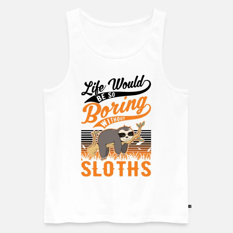 Faultier Geschenk Sloth - Männer Premium Bio Tank Top - Weiß