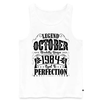 October 1984. October 1984 Birthday Gift. - Men's Premium Organic Tank Top - white - Front - Michal (187cm)