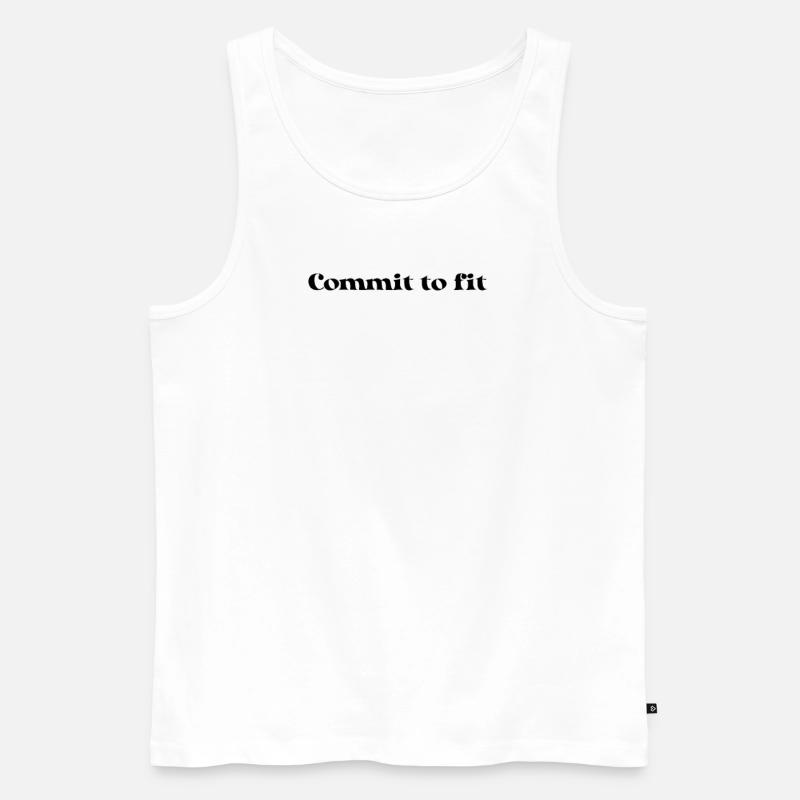 Fitness - Commit to fit - Männer Premium Bio Tank Top - Weiß