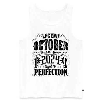 Octobre 2024. Cadeau d'Anniversaire octobre 2024. - Débardeur bio Premium Homme - blanc - Devant - Michal (187cm)