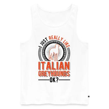 Cadeau de lévrier italien - Débardeur bio Premium Homme - blanc - Devant - Michal (187cm)