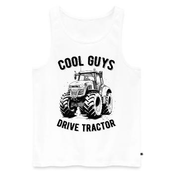 Cool Boys Driving Tractor Gift Farmer Farmer - Men's Premium Organic Tank Top - white - Front - Michal (187cm)
