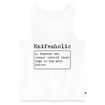 Messer Knifeaholic Knifeologist Messersammler - Männer Premium Bio Tank Top - Weiß - Vorne - Michal (187cm)