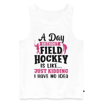 Field Hockey A Day Without Field - Men's Premium Organic Tank Top - white - Front - Michal (187cm)