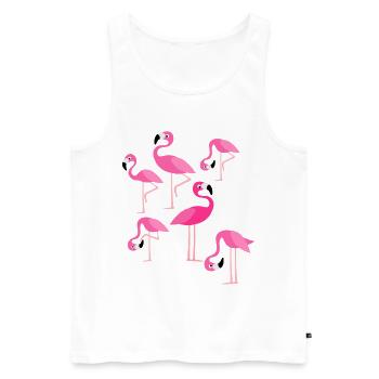 Flamant rose - Débardeur bio Premium Homme - blanc - Devant - AI Model Male 178 light (178cm)