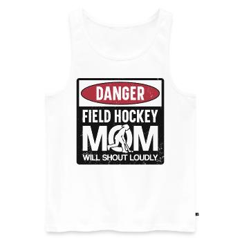 Field Hockey Mom Danger Field - Männer Premium Bio Tank Top - Weiß - Vorne - AI Model Male 178 light (178cm)