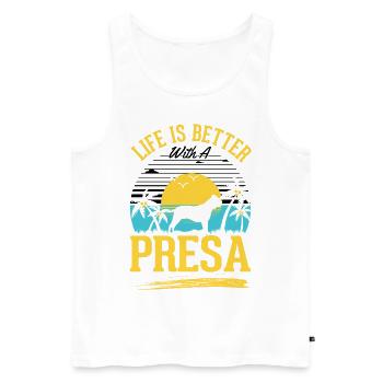 Life is better with a Presa Canario - Men's Premium Organic Tank Top - white - Front - Michal (187cm)