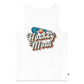 Maman de hockey sur gazon Maman de hockey rétro - Débardeur bio Premium Homme - blanc - Devant - Michal (187cm)