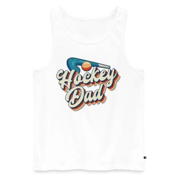 Field Hockey Dad Retro Hockey Dad - Männer Premium Bio Tank Top - Weiß - Vorne - Michal (187cm)