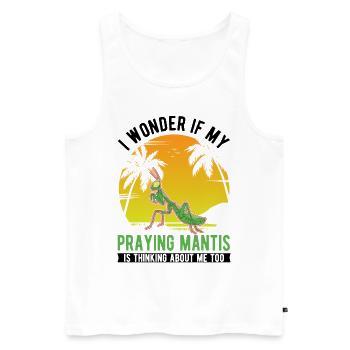 Gottesanbeterin Geschenk Mantis Fangschrecke - Männer Premium Bio Tank Top - Weiß - Vorne - Michal (187cm)