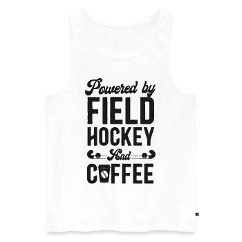 Field Hockey Coffee Powered By - Männer Premium Bio Tank Top - Weiß - Vorne - Michal (187cm)