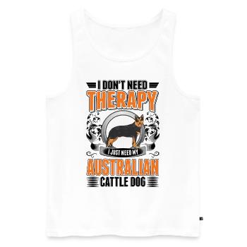 Australian Cattle Dog Therapy - Men's Premium Organic Tank Top - white - Front - Michal (187cm)