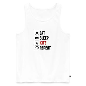 Eating, sleeping, kiting, repeating - Men's Premium Organic Tank Top - white - Front - Michal (187cm)