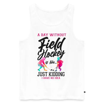 Field Hockey A Day Without Field - Men's Premium Organic Tank Top - white - Front - Michal (187cm)