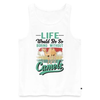 Camel Gift Dromedary Camel Large Camel - Men's Premium Organic Tank Top - white - Front - AI Model Male 178 light (178cm)