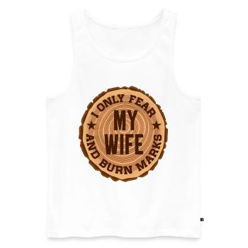 Pyrography Wood Burning Pyrograph Wood Burner - Men's Premium Organic Tank Top - white - Front - Michal (187cm)