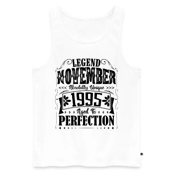 November 1995. November 1995 Birthday Gift - Men's Premium Organic Tank Top - white - Front - Michal (187cm)