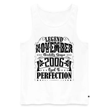 November 2006. November 2006 Birthday Gift - Men's Premium Organic Tank Top - white - Front - AI Model Male 178 light (178cm)