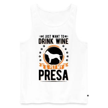 Presa Canario and Dogo Canario wine - Men's Premium Organic Tank Top - white - Front - Michal (187cm)