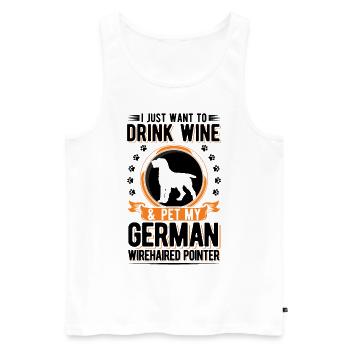 Vin allemand à poil dur - Débardeur bio Premium Homme - blanc - Devant - AI Model Male 178 light (178cm)