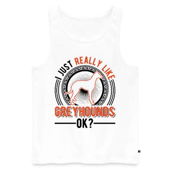 J’aime juste les lévriers Greyhound Galgo - Débardeur bio Premium Homme - blanc - Devant - Michal (187cm)