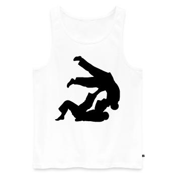 Brazilian Jiu-Jitsu BJJ - Men's Premium Organic Tank Top - white - Front - Michal (187cm)