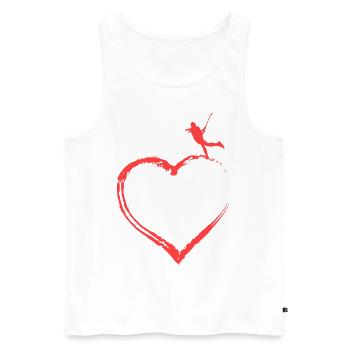 Cœur de hockey sur gazon - Débardeur bio Premium Homme - blanc - Devant - Michal (187cm)