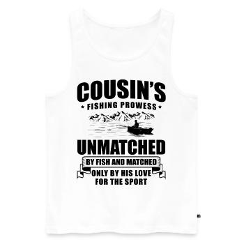 Pêche Cousin Pêcheur Cousins Drôle Poisson Perfec - Débardeur bio Premium Homme - blanc - Devant - Michal (187cm)