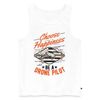Drohnenpilot Geschenk Drohne Quadrocopter - Männer Premium Bio Tank Top - Weiß - Vorne - Michal (187cm)