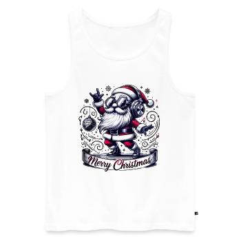 Joyeux Noël Père Noël - Débardeur bio Premium Homme - blanc - Devant - AI Model Male 178 light (178cm)