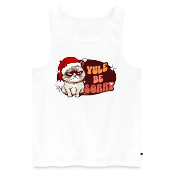 Yule Be Sorry: Angry Cat For Women Funny Christmas - Männer Premium Bio Tank Top - Weiß - Vorne - AI Model Male 178 light (178cm)
