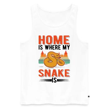 La maison est là où se trouve mon serpent - Débardeur bio Premium Homme - blanc - Devant - Michal (187cm)