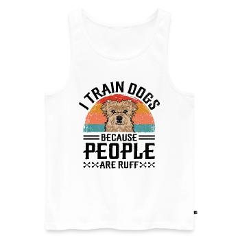 Dresseur de chiens Formation de chiens Chiens Soins pour animaux de compagnie Pr - Débardeur bio Premium Homme - blanc - Devant - Michal (187cm)
