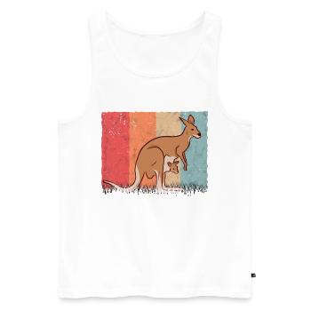 Kangourou Retro Australie Vintage - Débardeur bio Premium Homme - blanc - Devant - Michal (187cm)